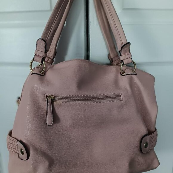 MG Collection Samantha Weave Belt Hobo Handbag PINK - Picture 3 of 3